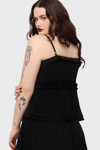 Gaia Adorned Tie Front Top