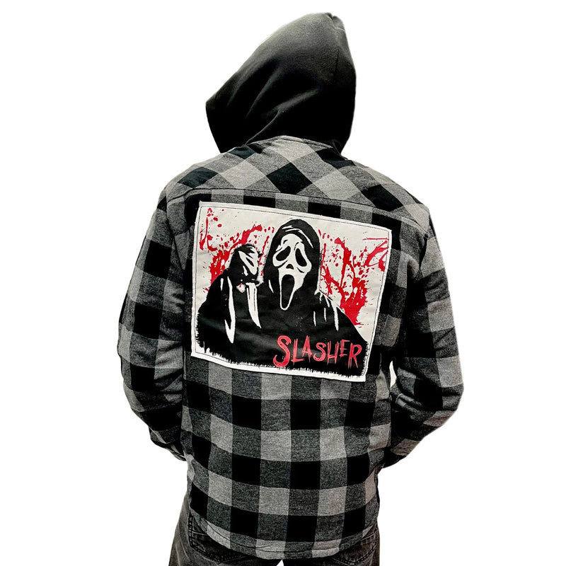Ghostface Flannel Button Hoodie