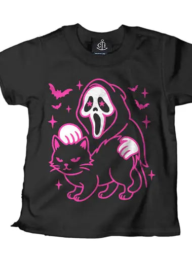 Ghosty Cat Black Toddler Tee