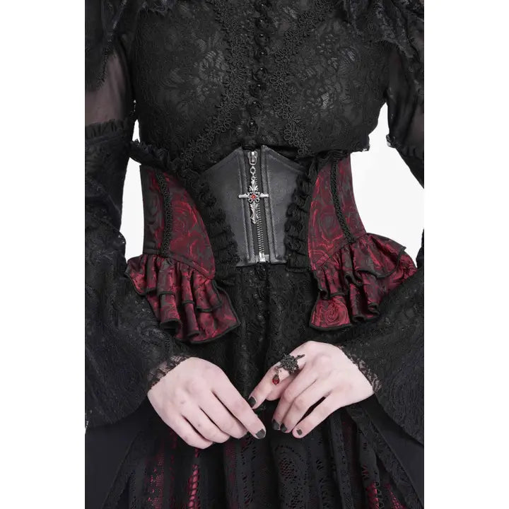 Red Rose Ruffle Corset