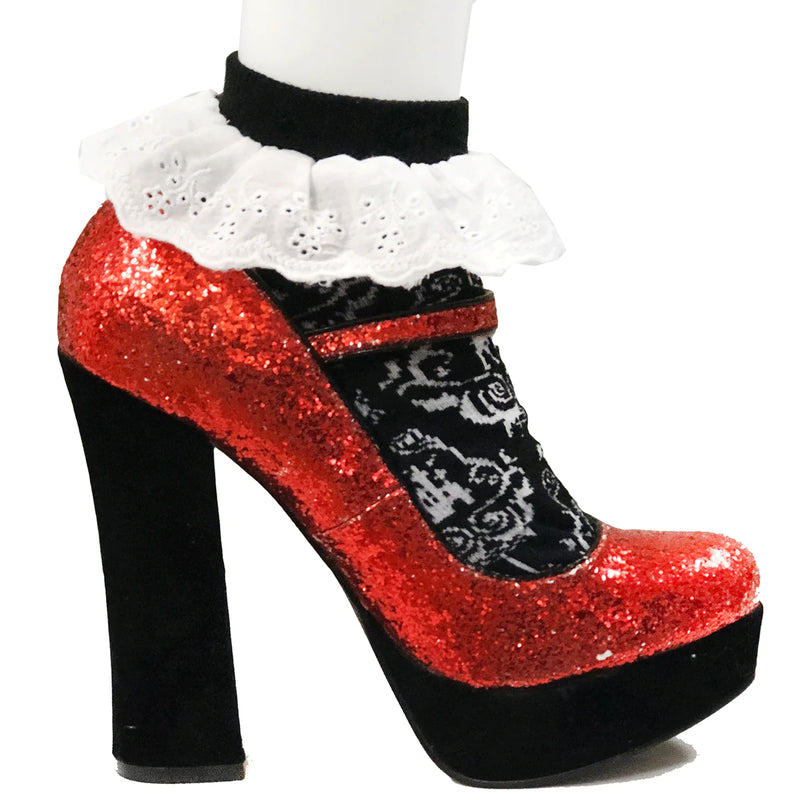 Gothic Damask Lace Trim Ankle S