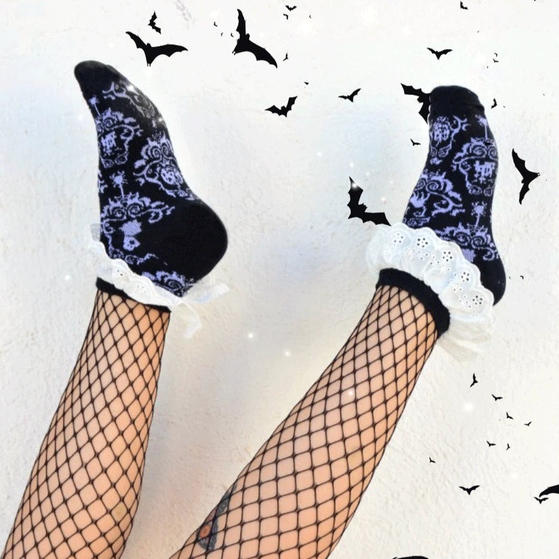 Gothic Damask Lace Trim Ankle S