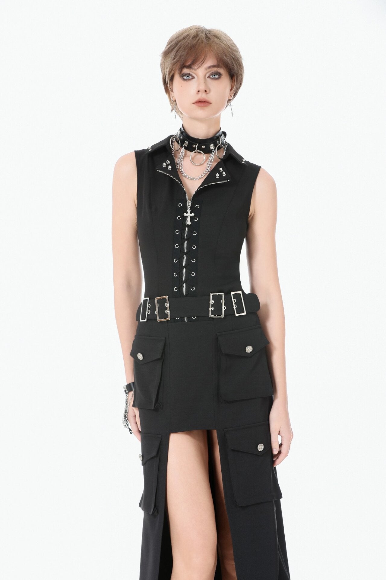 Gothic Lace Up Vest