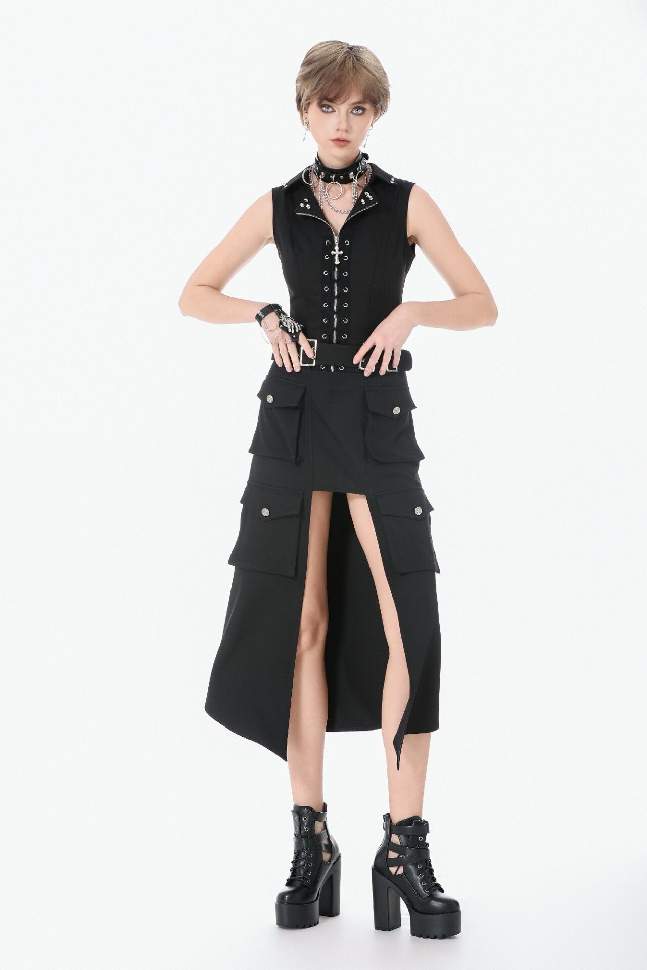 Gothic Lace Up Vest