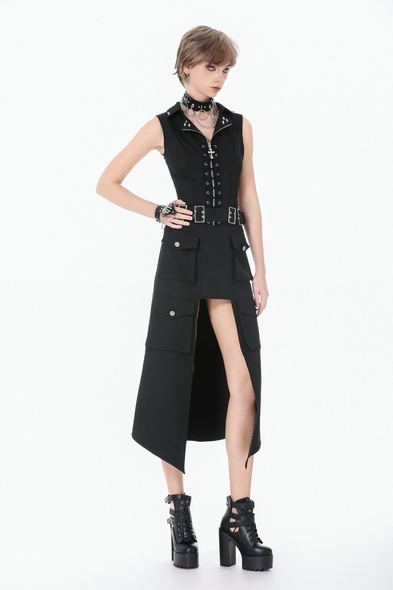 Gothic Lace Up Vest