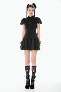 Gothic Puff Sleeve Shift Dress