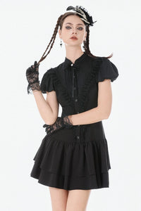Gothic Puff Sleeve Shift Dress