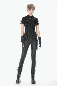 Gothic Studded Lace-Up Botton