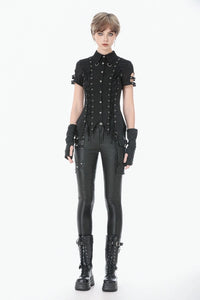 Gothic Studded Lace-Up Botton