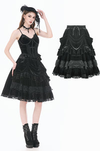 Gothic Velvet Lolita Skirt w/ru