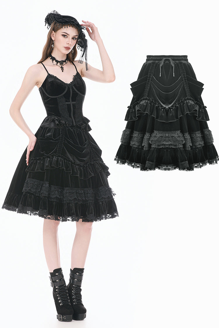 Gothic Velvet Lolita Skirt w/ru