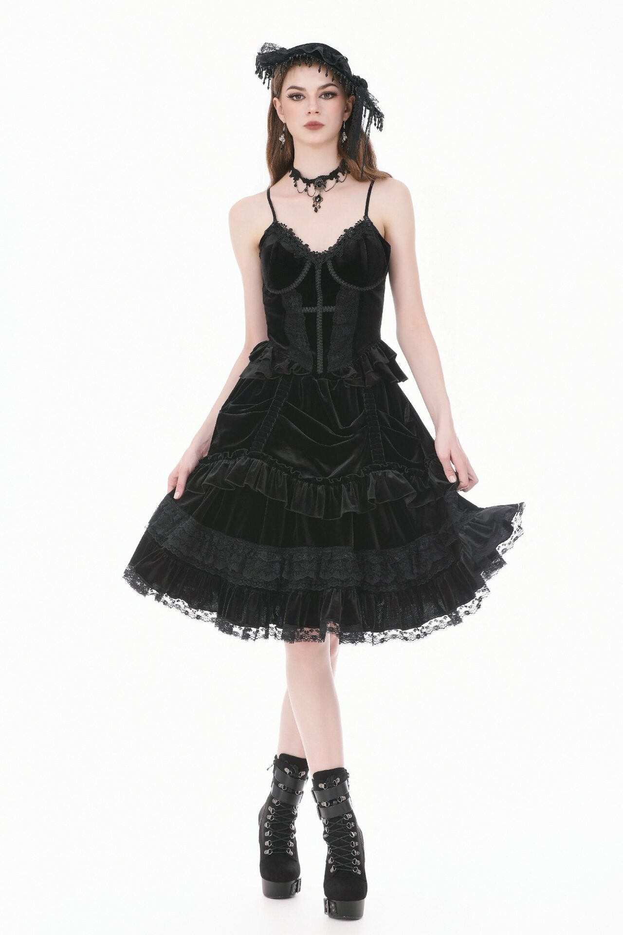Gothic Velvet Lolita Skirt w/ru