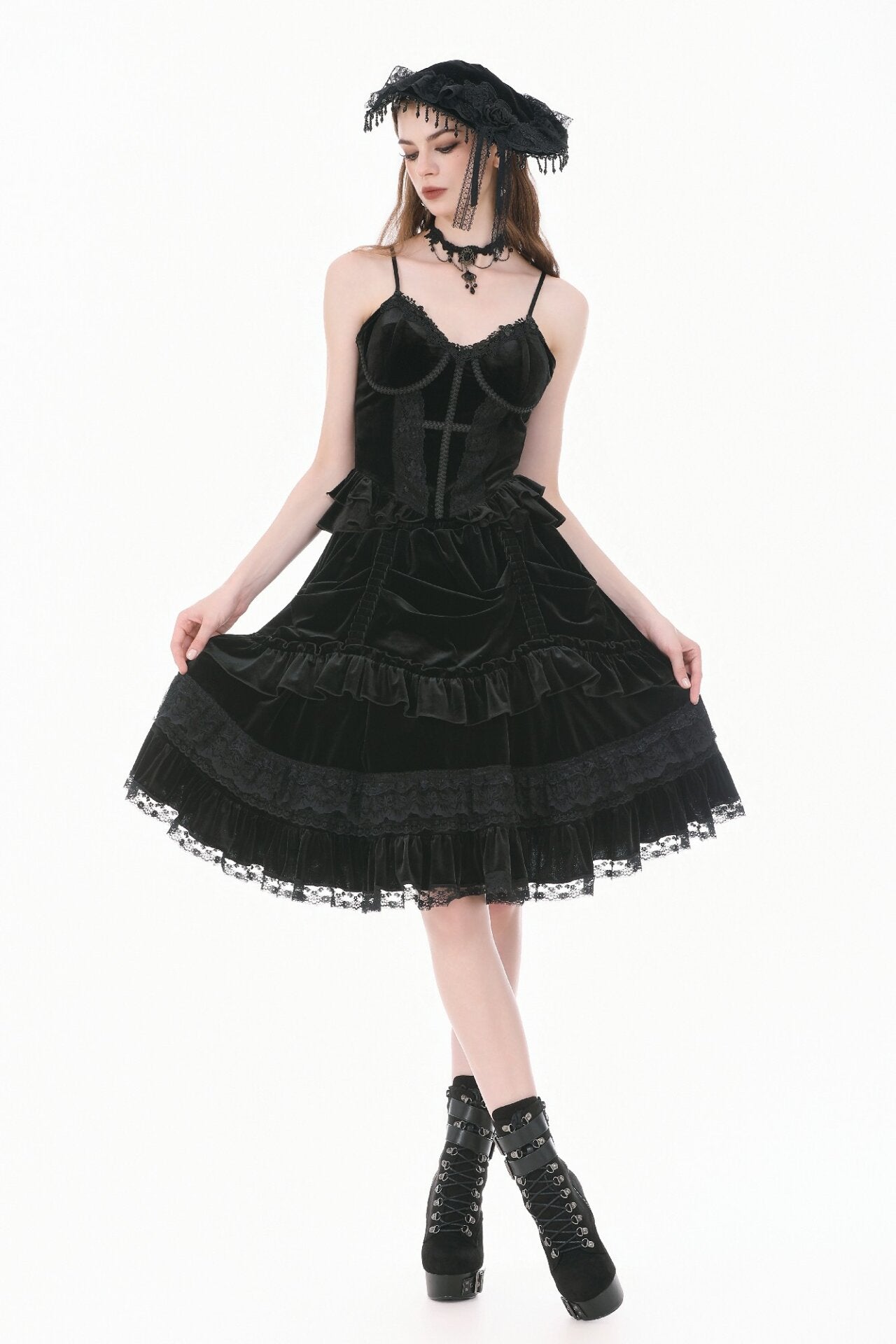 Gothic Velvet Lolita Skirt w/ru