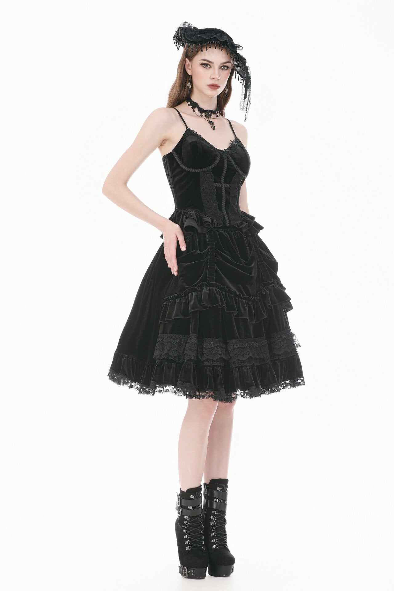 Gothic Velvet Lolita Skirt w/ru