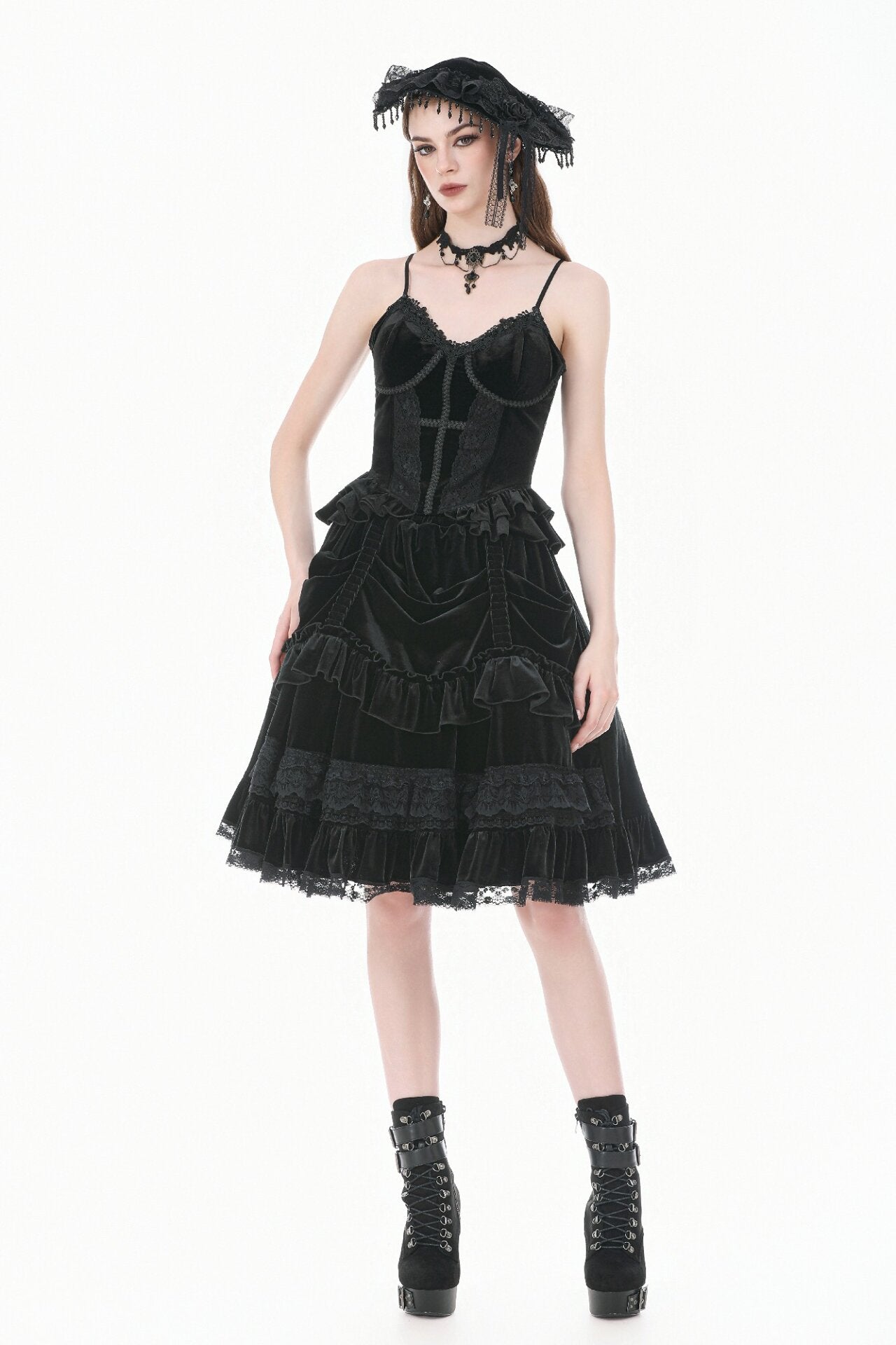 Gothic Velvet Lolita Skirt w/ru