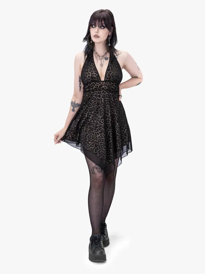 Grave Leopard Mesh Dress
