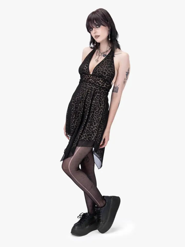Grave Leopard Mesh Dress