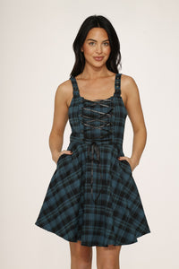 Green Plaid Mini Dress