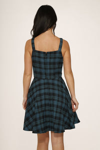 Green Plaid Mini Dress