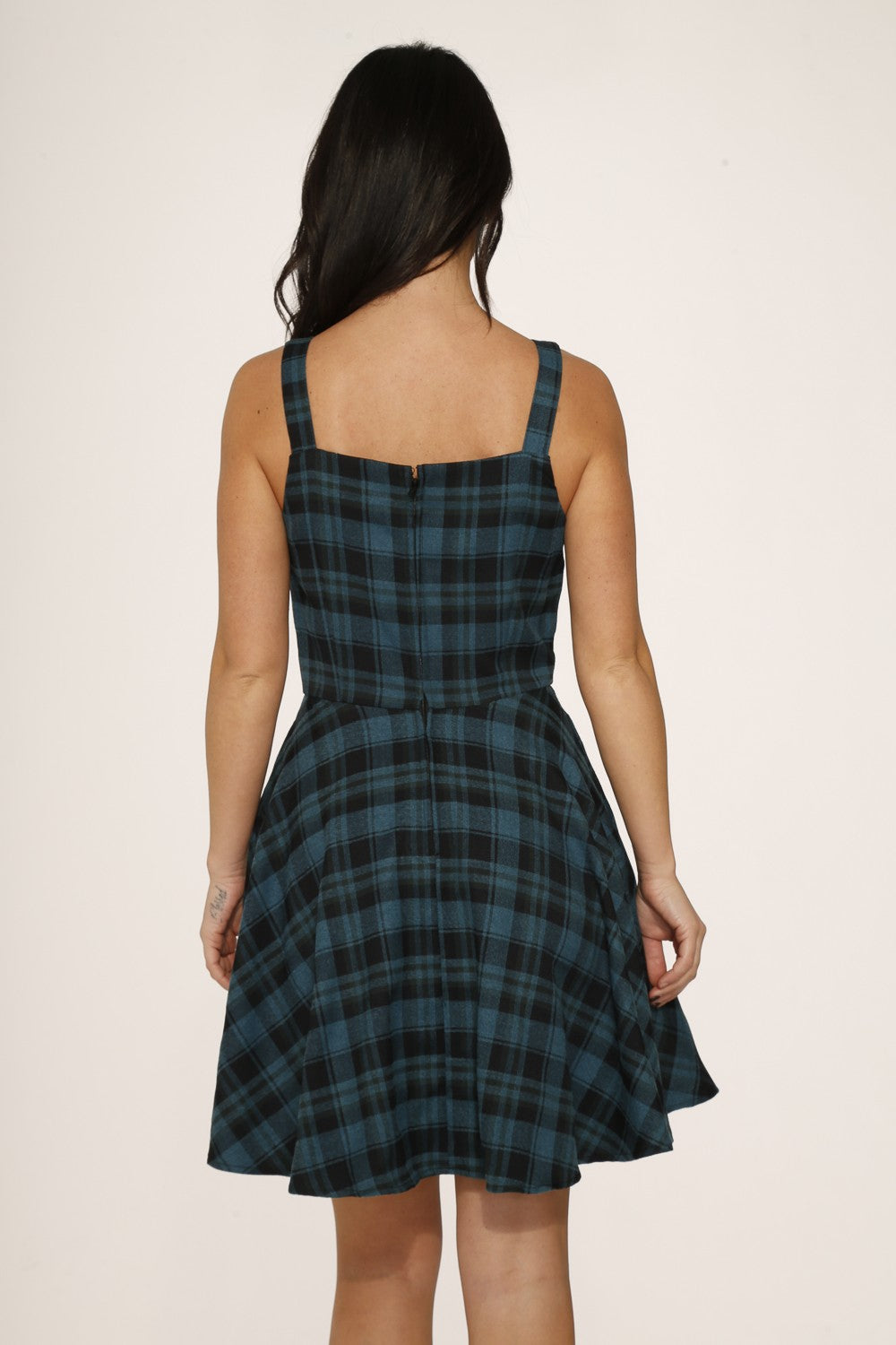 Green Plaid Mini Dress