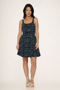 Green Plaid Mini Dress