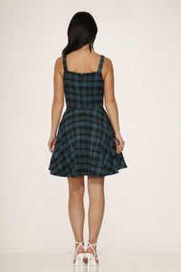 Green Plaid Mini Dress