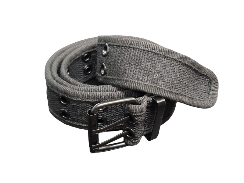 Grey Fabric Grommet Belt
