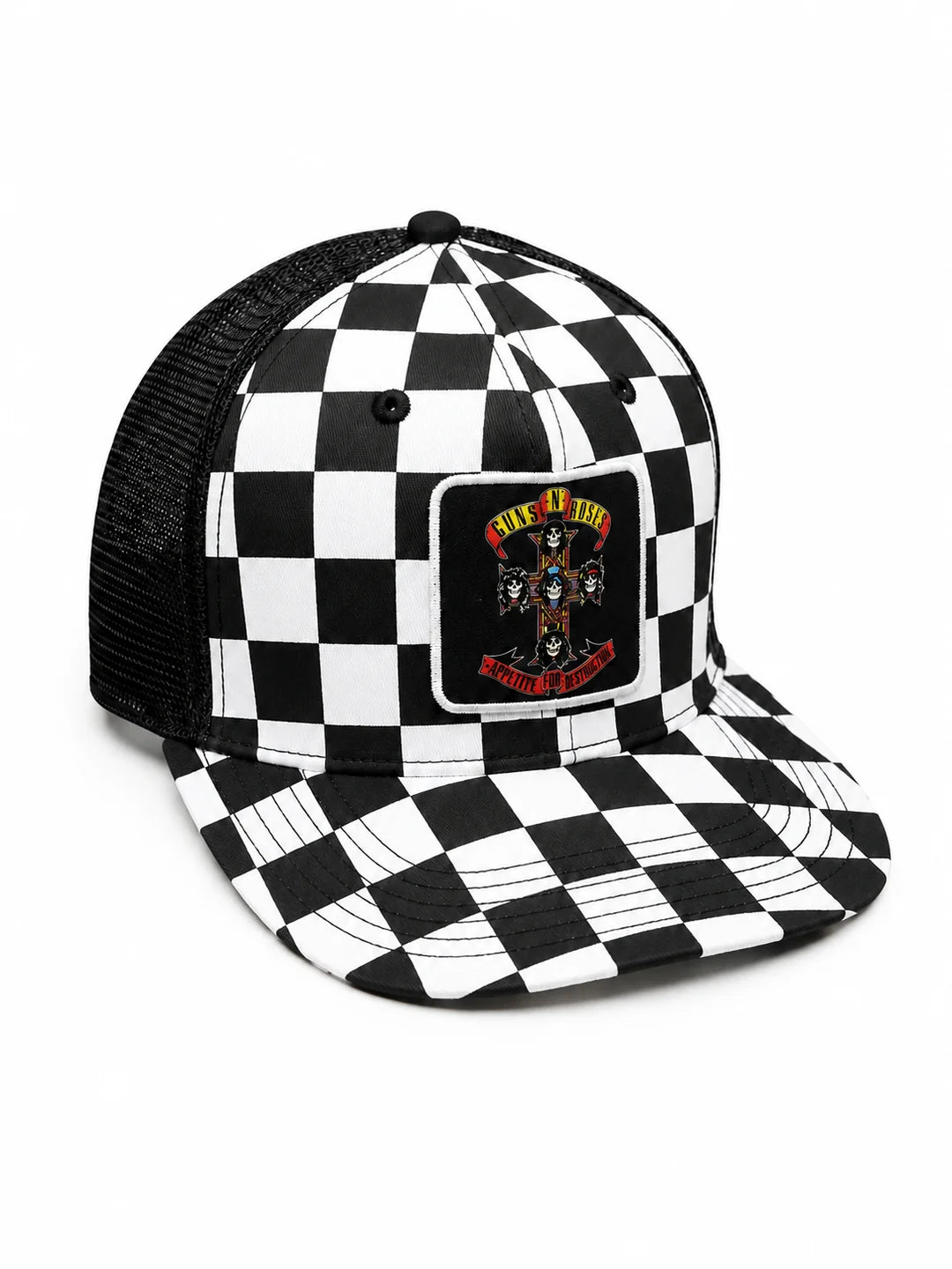 Guns N Roses Checker Flat Bill