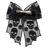 Skull Lace Hair Bow