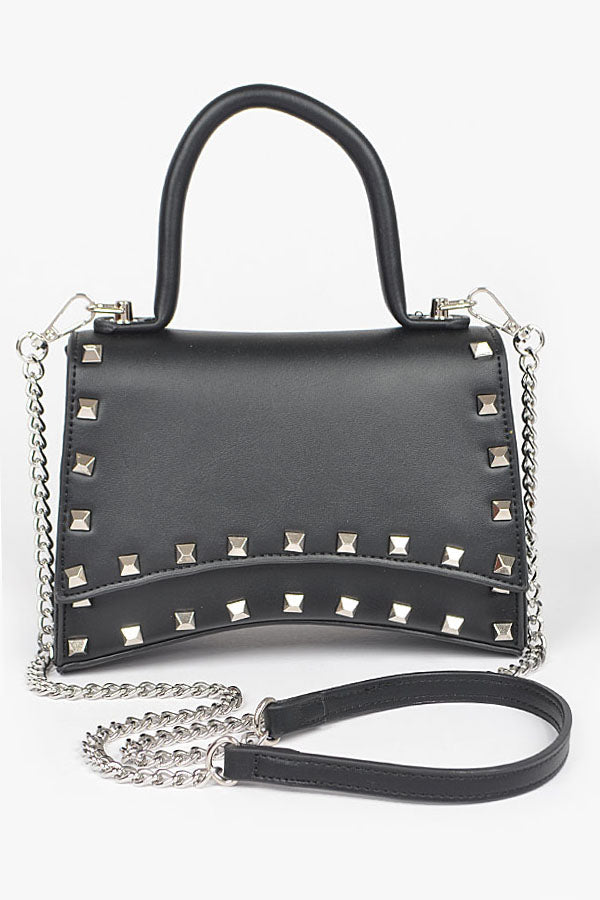 Metallic Faux Leather Studded