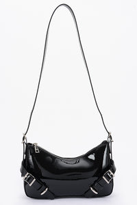 Enamel Faux Leather Multi Buckl