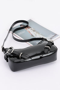 Enamel Faux Leather Multi Buckl