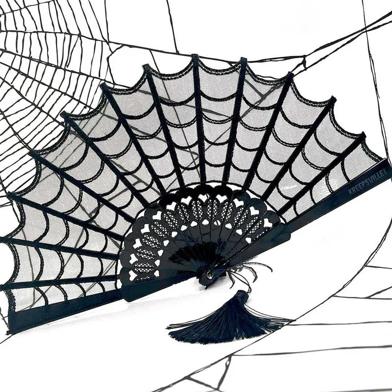 Spiderweb Lace Hand Fan