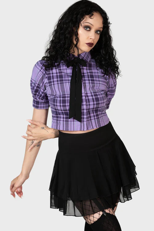 Haylee Ribbon Shirt-Ppl Tartan