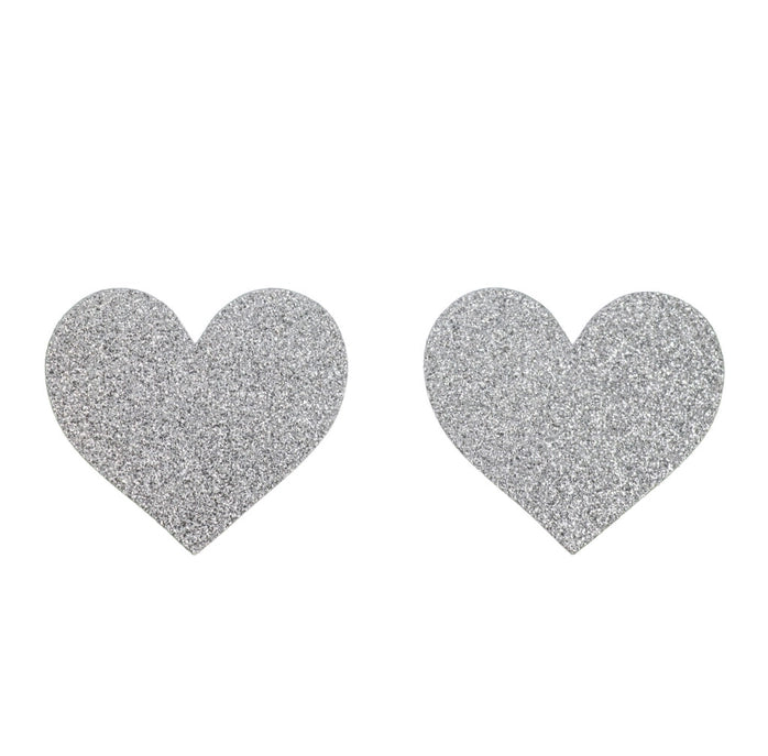 Heart Glitter Pasties Silver