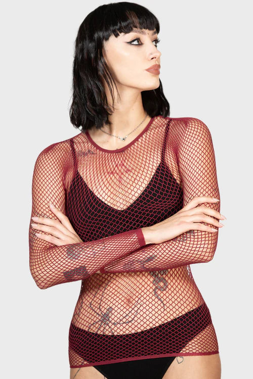 Hellrazor Fishnet Burgundy