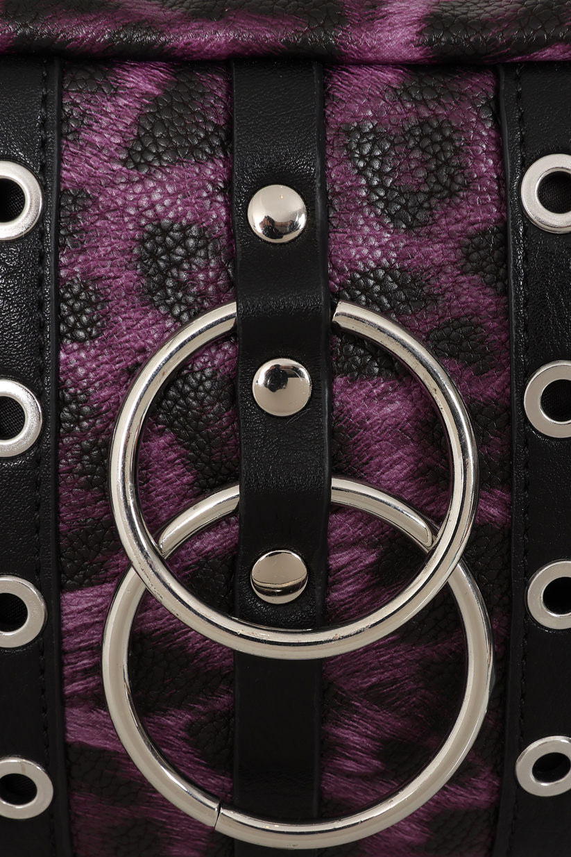 Hexy Glam Pur Leopard Handbag