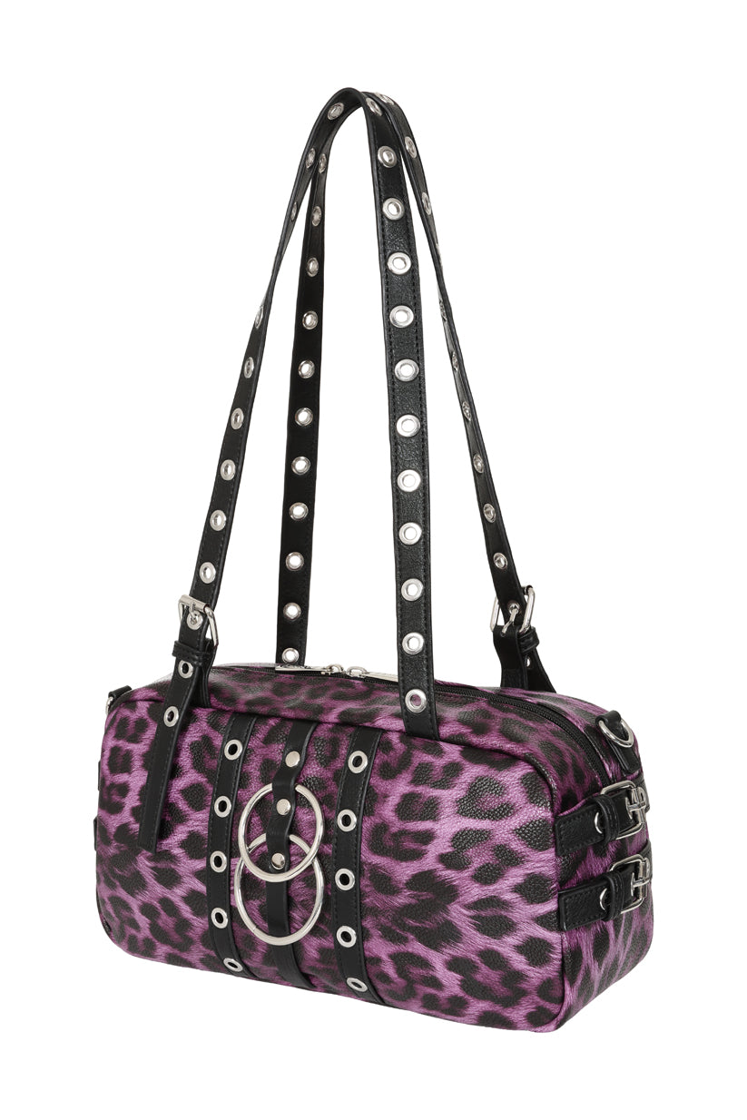 Hexy Glam Pur Leopard Handbag