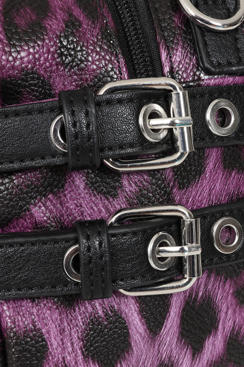 Hexy Glam Pur Leopard Handbag