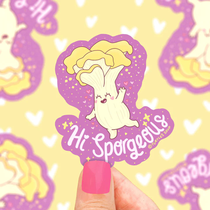 Hi Sporgeous Mushroom Sticker
