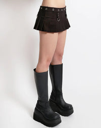 Micro Mini Rivet Skirt Blk
