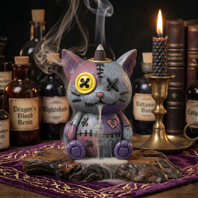 Incense Burner- Cat Voodoo Back