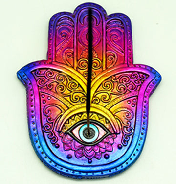 Incense Burner-Colorful Hamsa