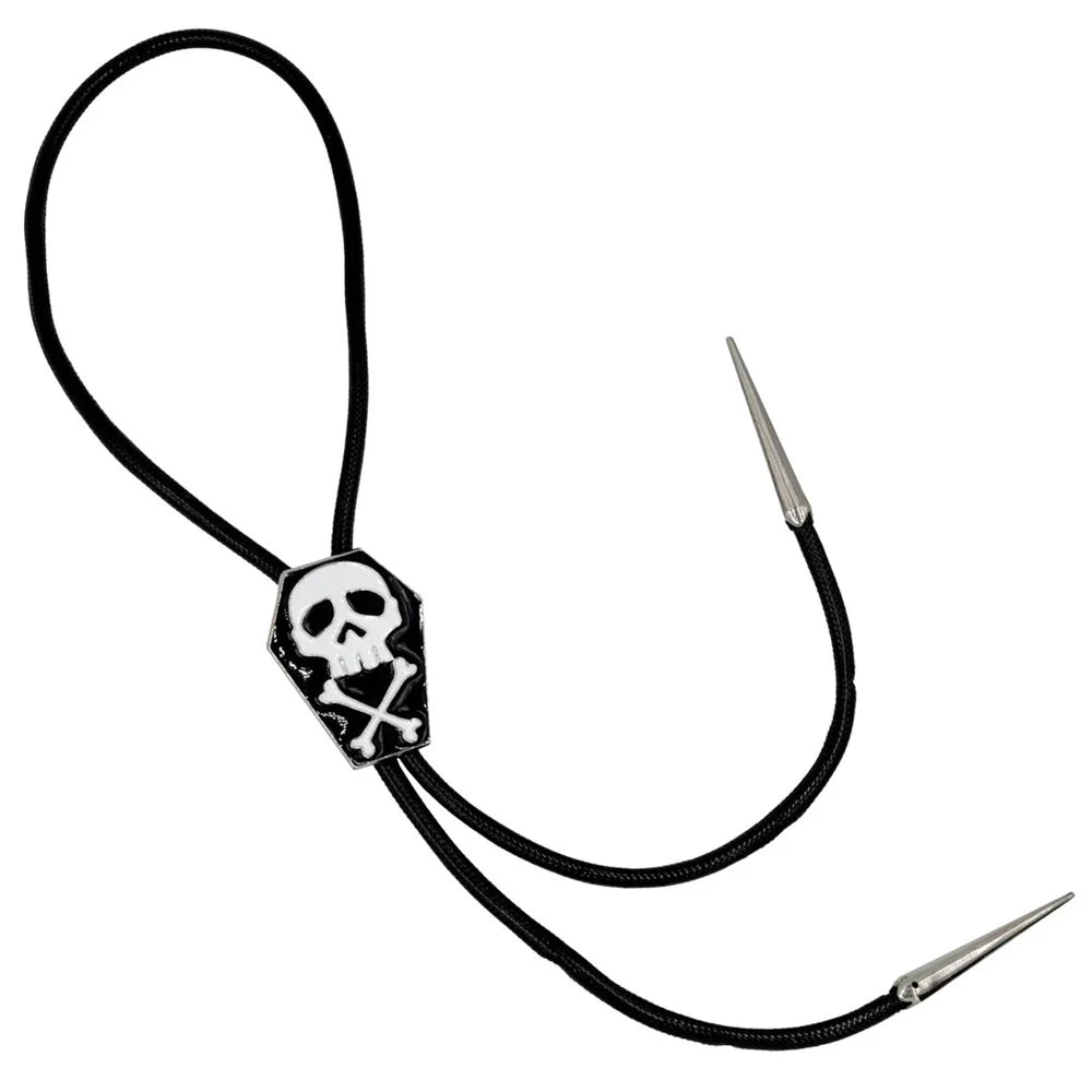 Bolo Tie Coffin Skull Bones