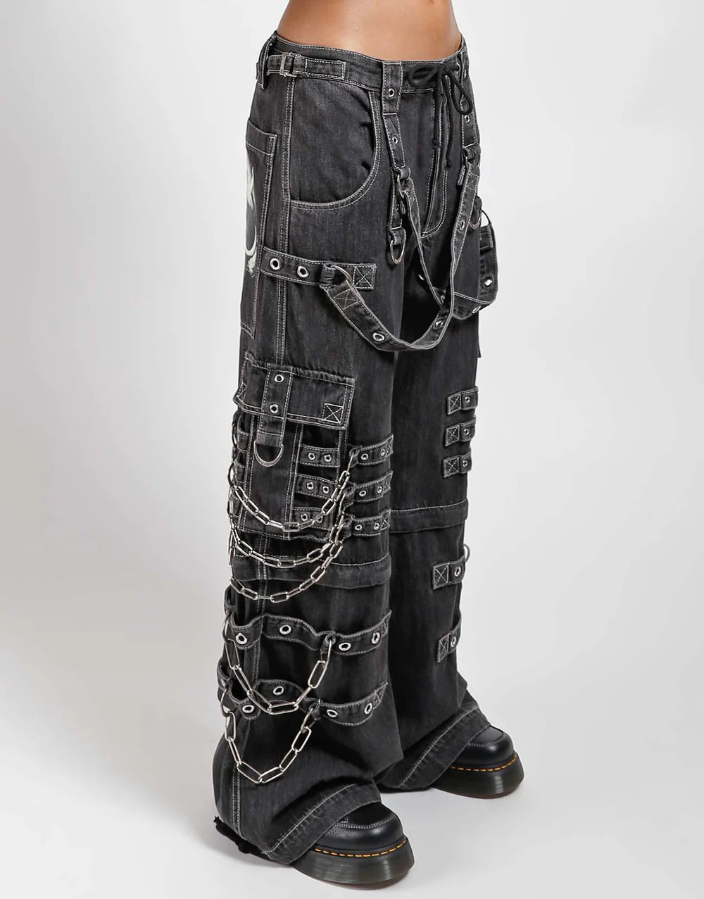 Devil Skull Blk Denim