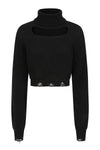 Black Elysia High Neck Sweater