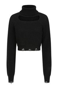 Black Elysia High Neck Sweater