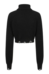 Black Elysia High Neck Sweater