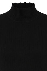 Jane Sweet Scallop Top Blk