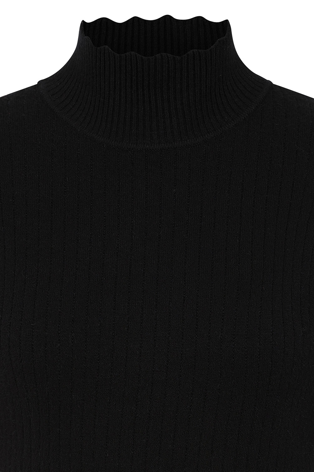 Jane Sweet Scallop Top Blk